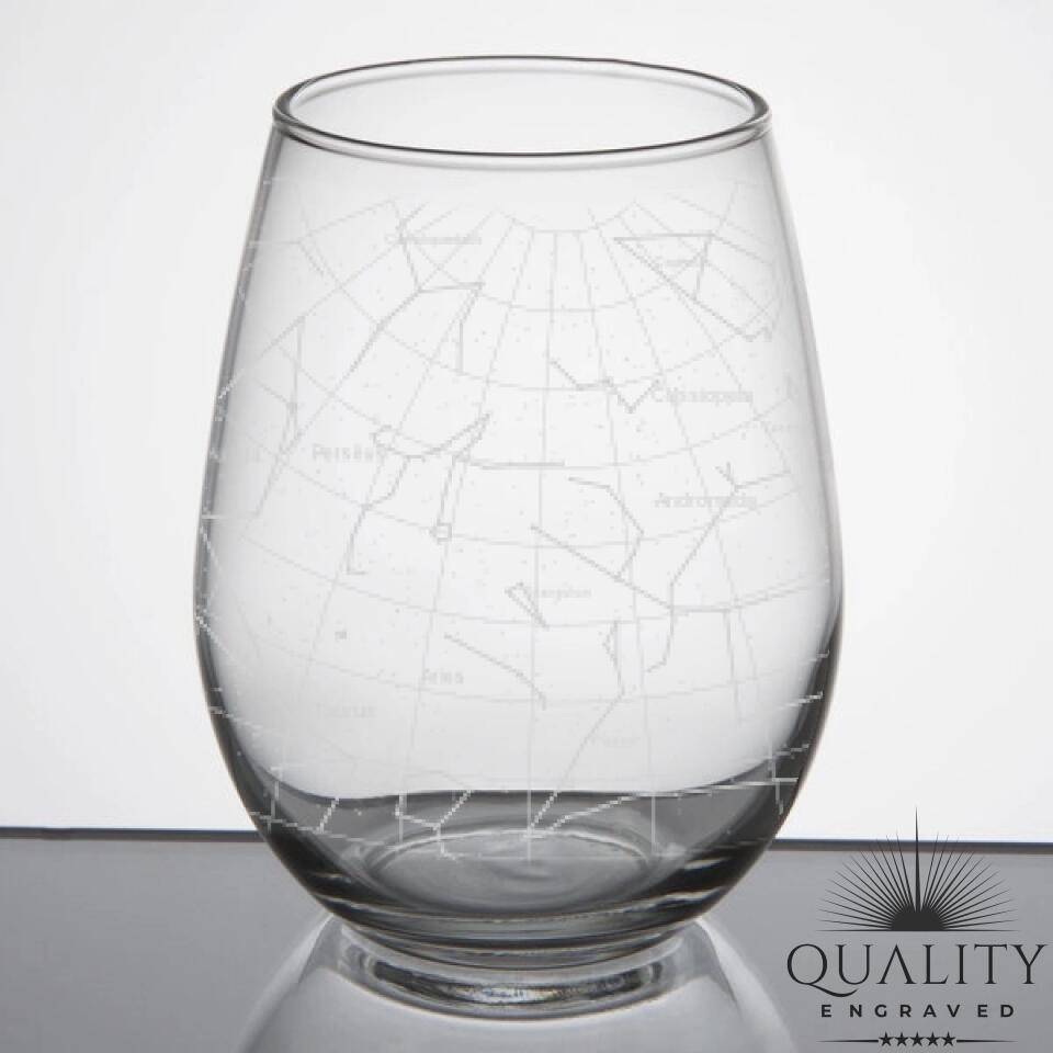 Personalized Night Sky Star Constellation Engraved Glasses