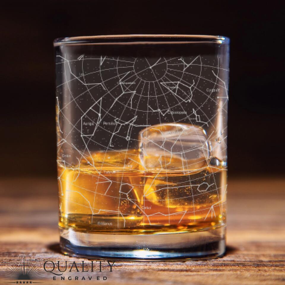 Personalized Night Sky Star Constellation Engraved Glasses