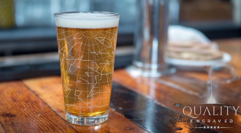 Personalized Night Sky Star Constellation Engraved Glasses