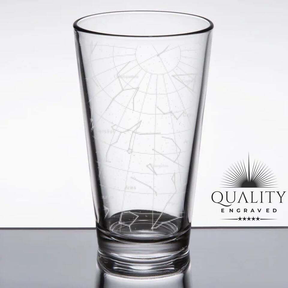 Personalized Night Sky Star Constellation Engraved Glasses