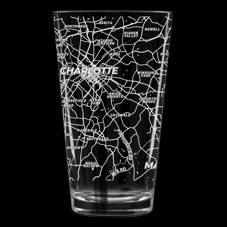 Personalized City & Hometown Maps Glasses