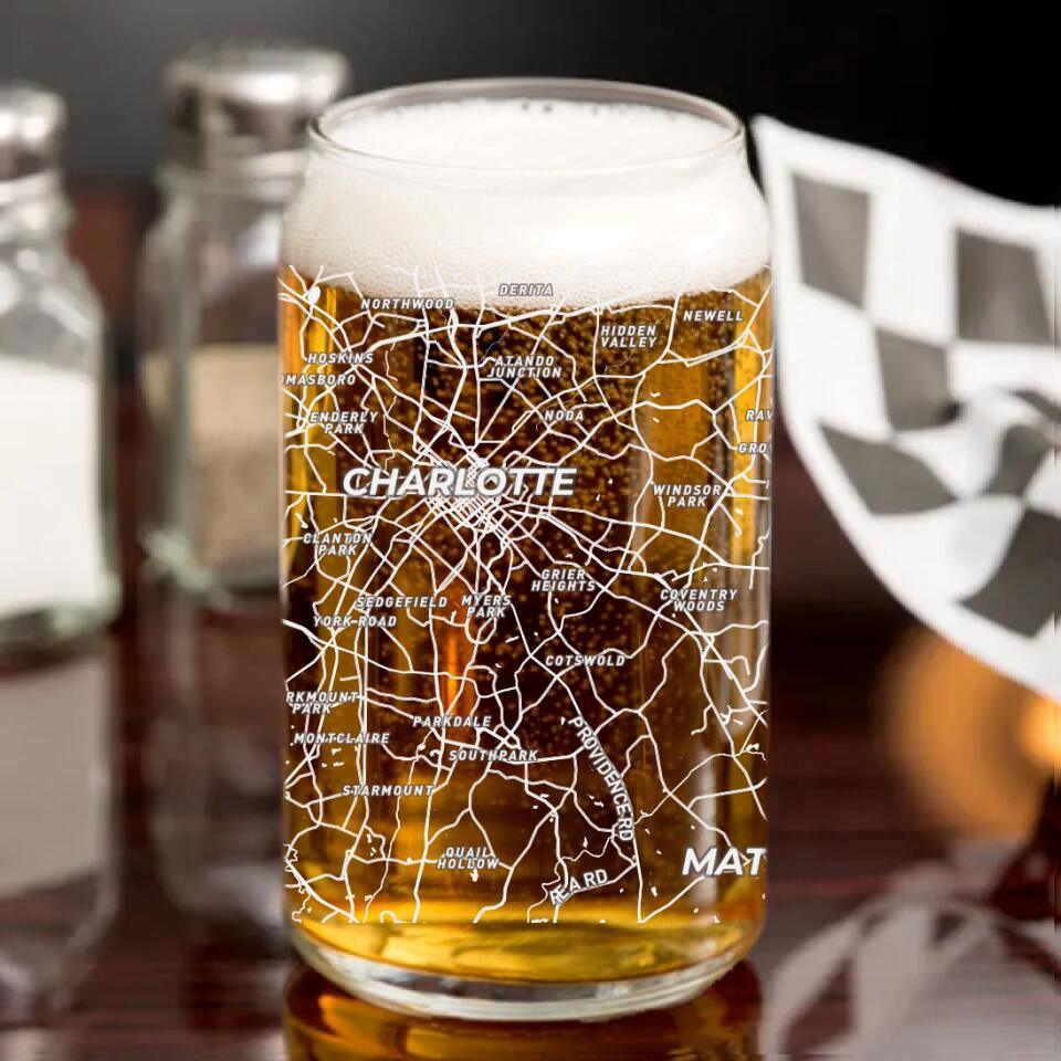 Personalized City & Hometown Maps Glasses