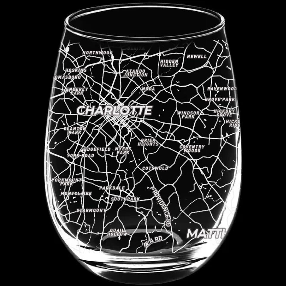 Personalized City & Hometown Maps Glasses