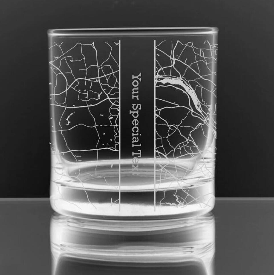 Personalized City & Hometown Maps Glasses