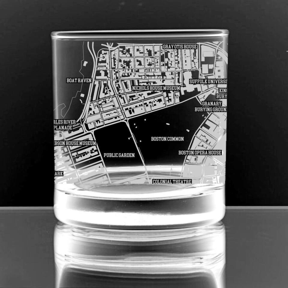 Personalized College and School Town Maps Glasses