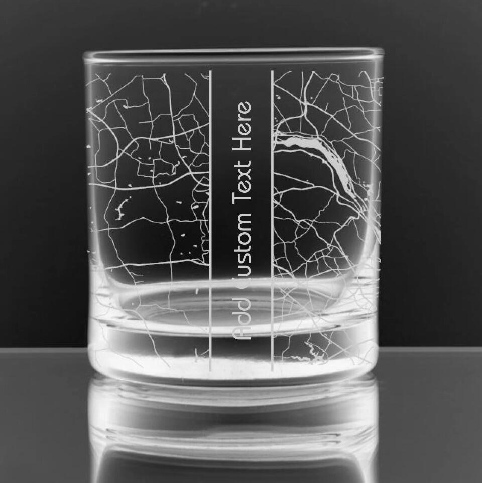 Personalized College and School Town Maps Glasses