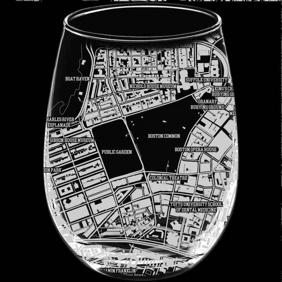 Personalized College and School Town Maps Glasses
