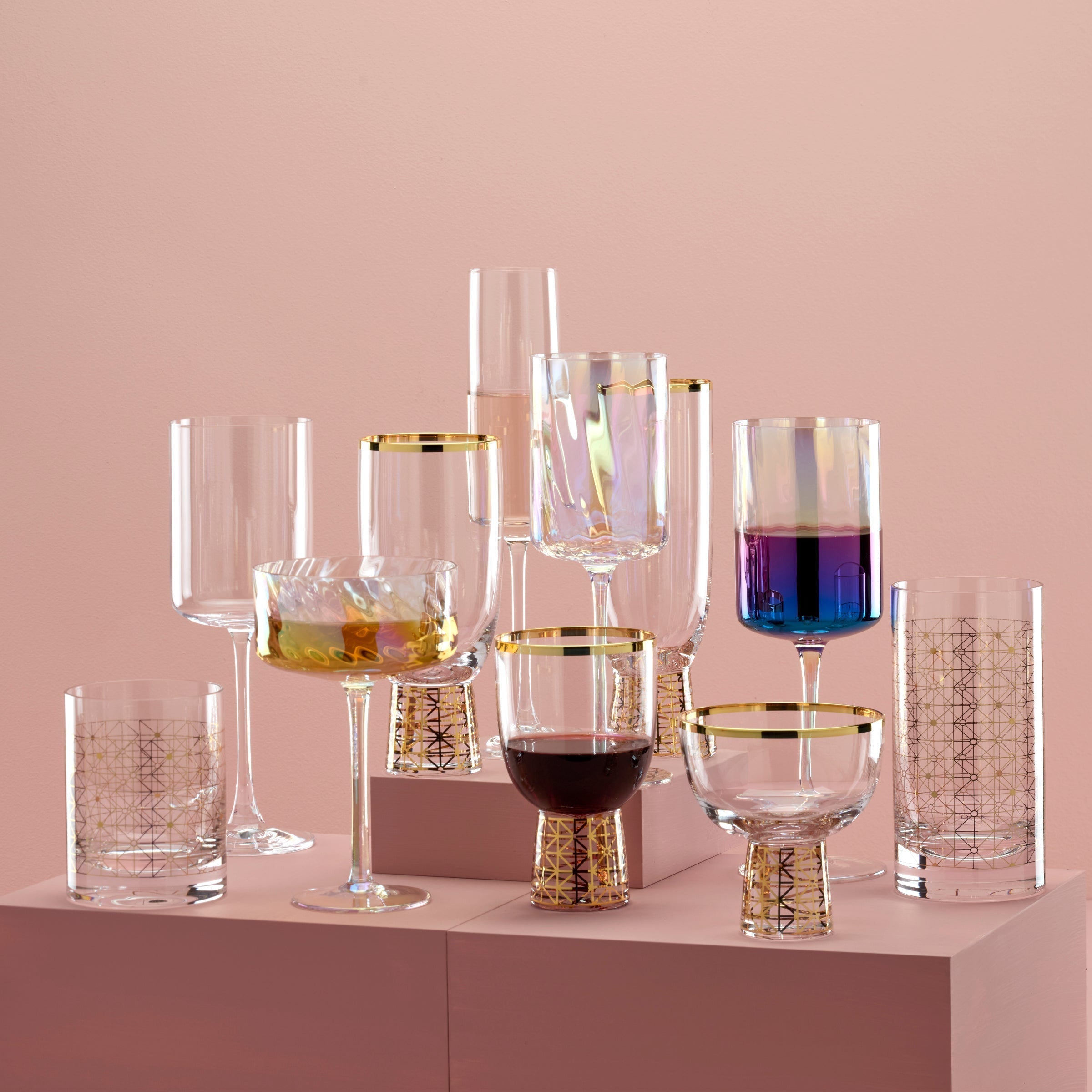 Tuscany Classics Iridescent Coupe Glasses - Set Of 4