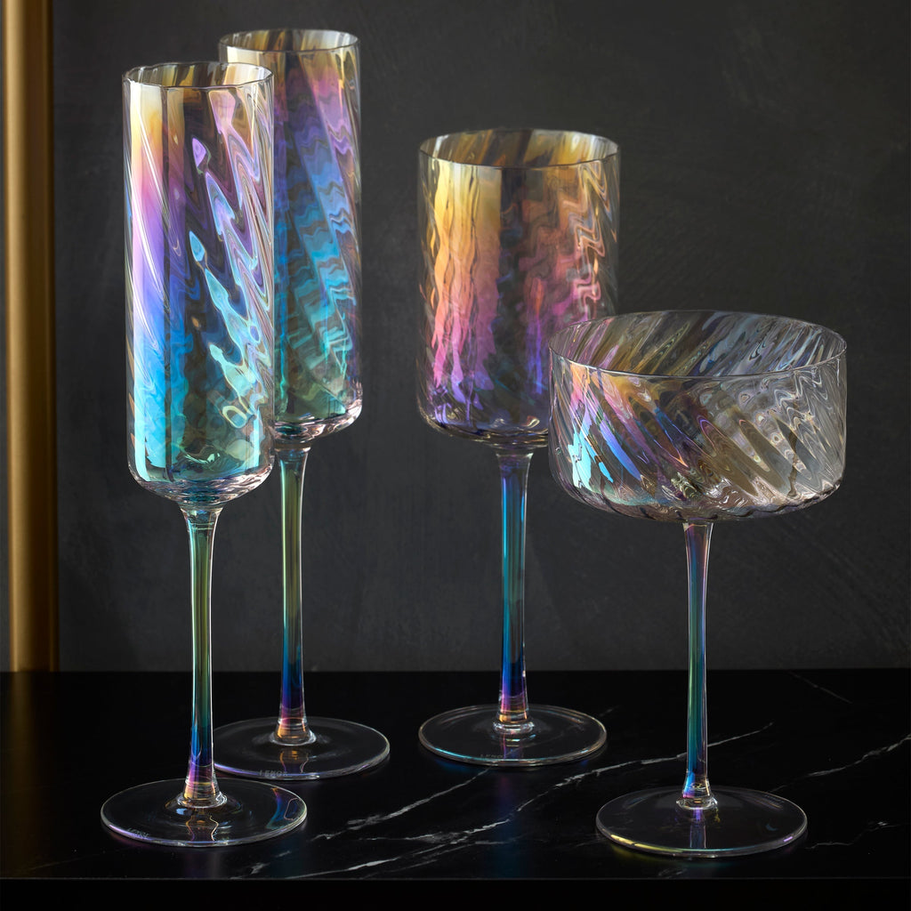 Tuscany Classics Iridescent Flute Glasses - Set Of 4