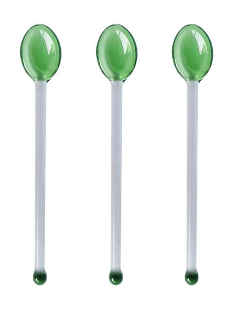 Candy Cane Glass Stirrer Set