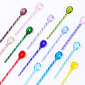 Candy Cane Glass Stirrer Set