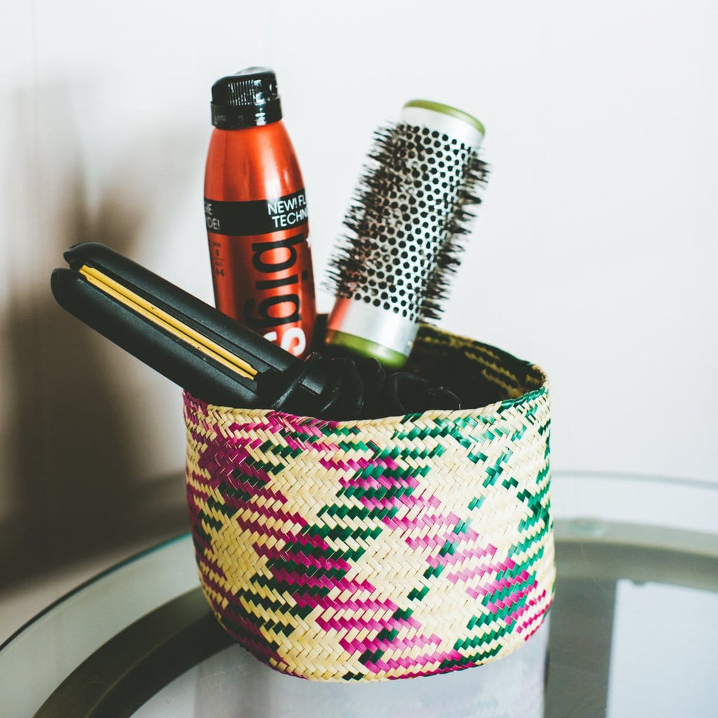 Small Tigre Handwoven Basket - Green