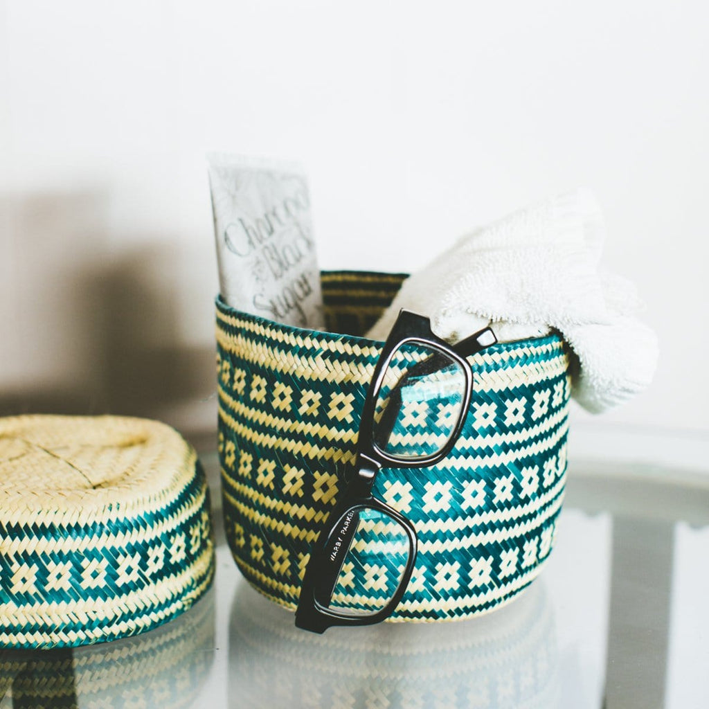 Small Tigre Handwoven Basket - Green