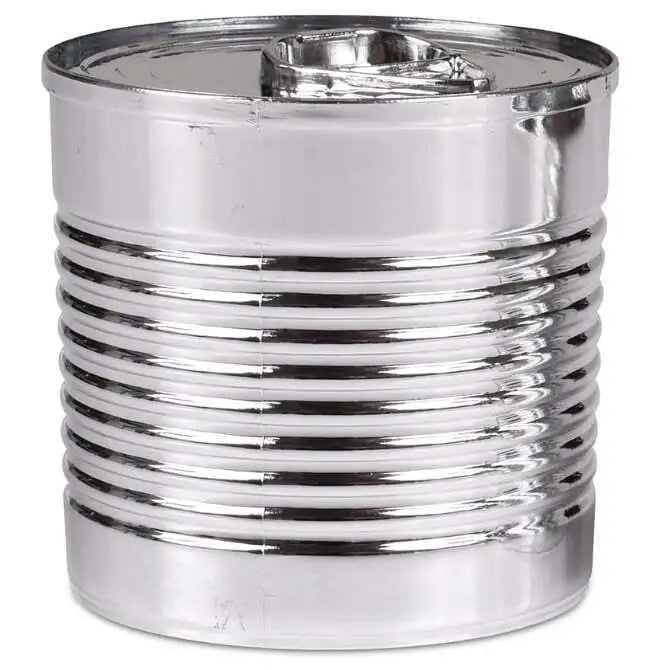 Plastic Silver Tin Can with Lid