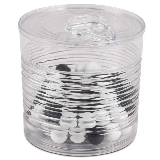 Plastic Transparent Tin Can with Lid
