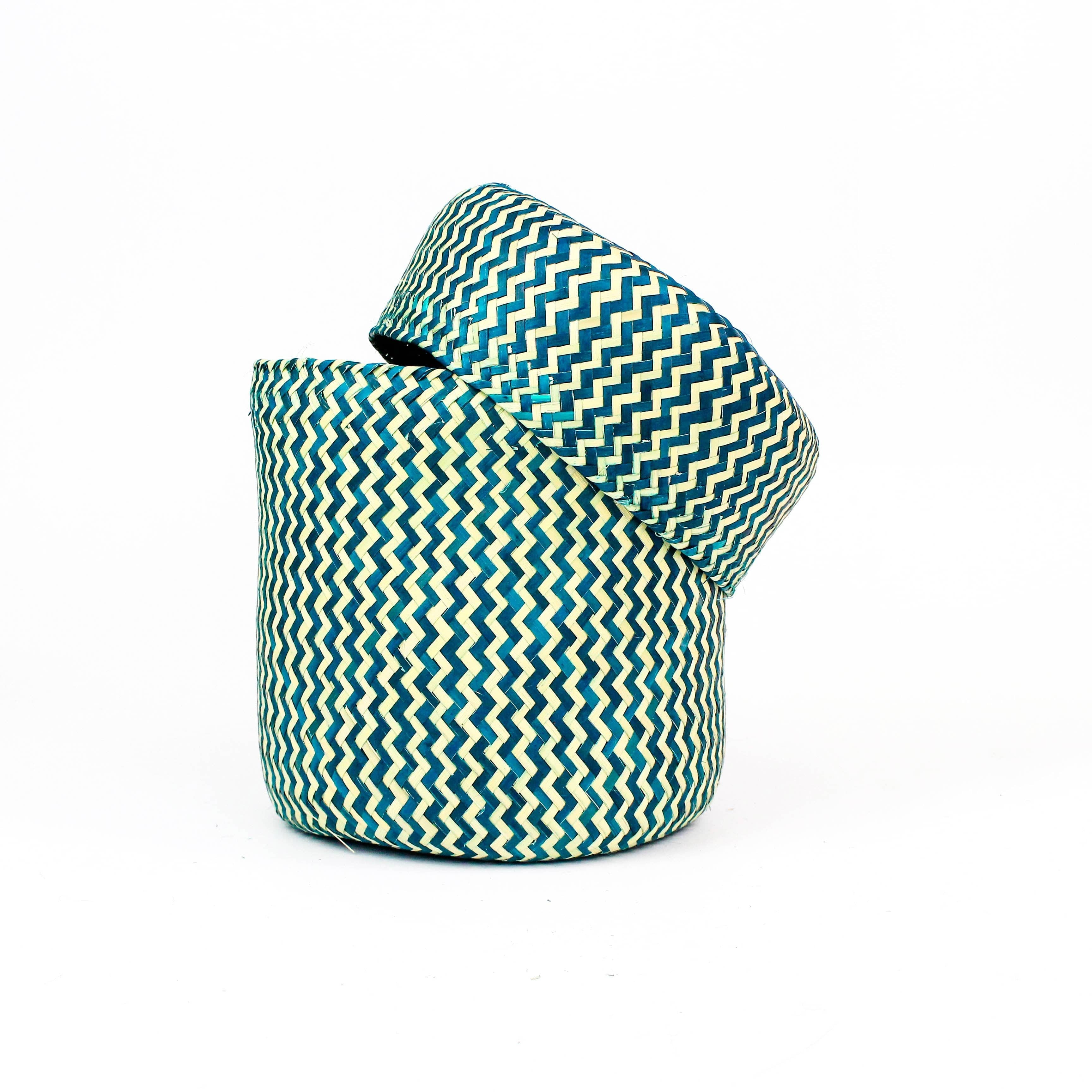 Small Tigre Handwoven Basket - Green